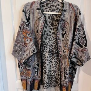 J McLaughlin open front wool paisley jacket.